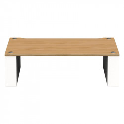 Blok Stax 2G 170 en fresno natural con soportes blanco satinado, de frente, fresno natural / blanco satinado