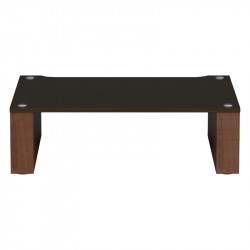 Blok Stax 2G 170 en fresno negro con soportes de nogal natural, de frente, fresno negro / nogal natural