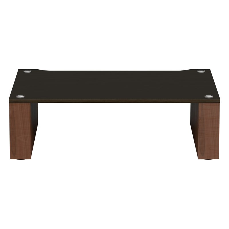 Blok Stax 2G 170 en fresno negro con soportes de nogal natural, de frente, fresno negro / nogal natural