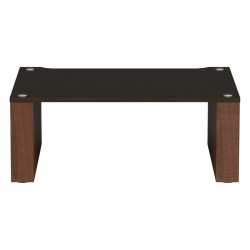Blok Stax 2G 220 en fresno negro con soportes de nogal natural, de frente, fresno negro / nogal natural