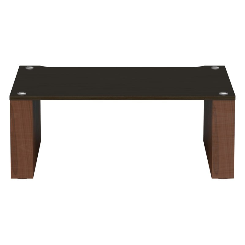 Blok Stax 2G 220 en fresno negro con soportes de nogal natural, de frente, fresno negro / nogal natural