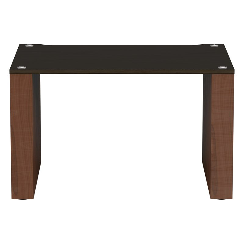 Blok Stax 2G LP en fresno negro con soportes de nogal natural, de frente, fresno negro / nogal natural