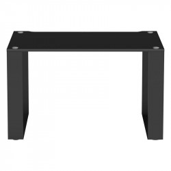 Blok Stax 2G LP en vidrio negro con soportes negro alto brillo, de frente, vidrio negro / negro alto brillo