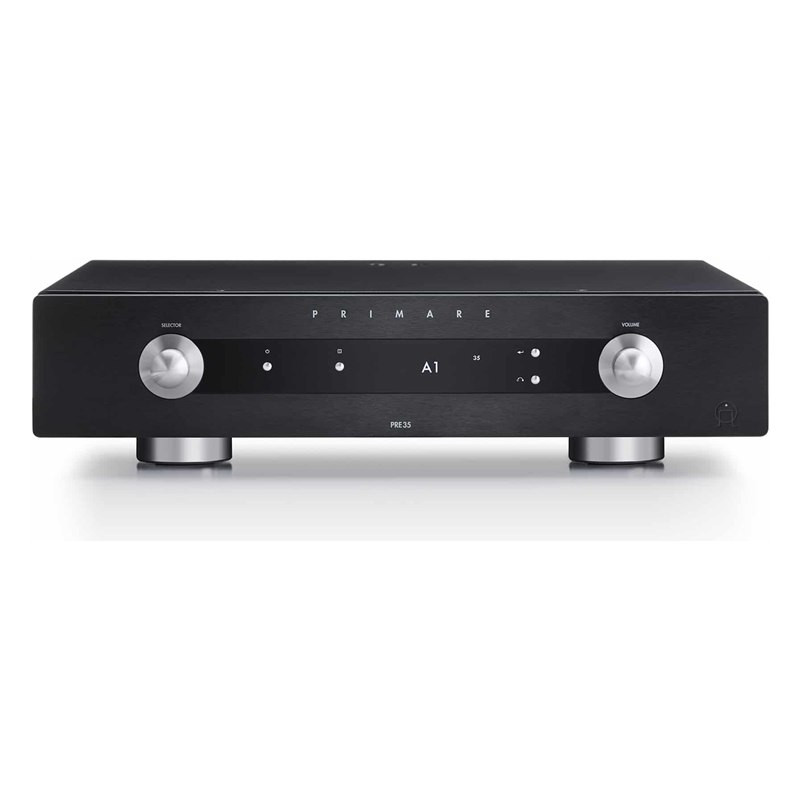 Primare PRE35 DAC DM36, vista frontal, en negro, negro