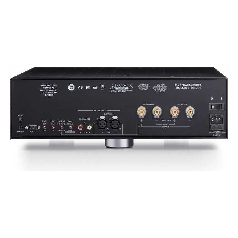 Primare A35.2, panel trasero