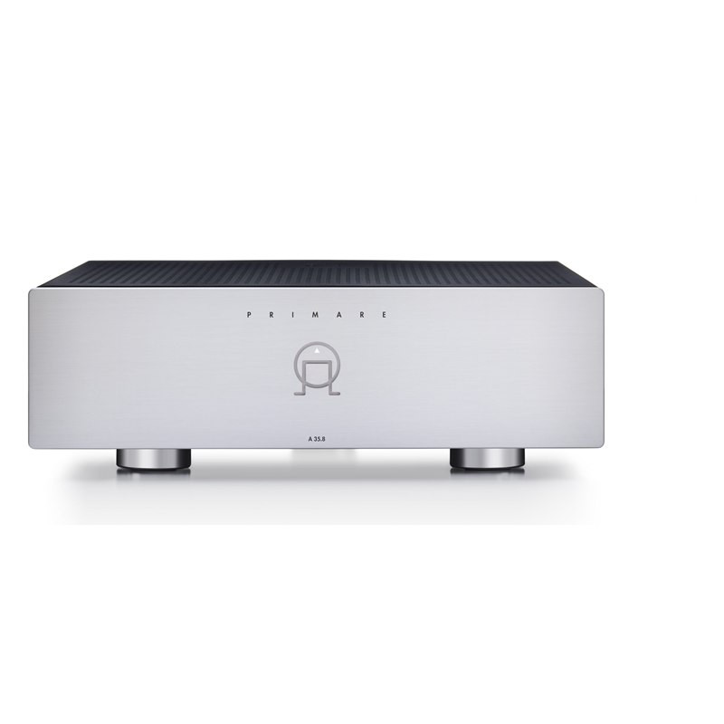 Primare A35.8, vista frontal, en titanio, titanio