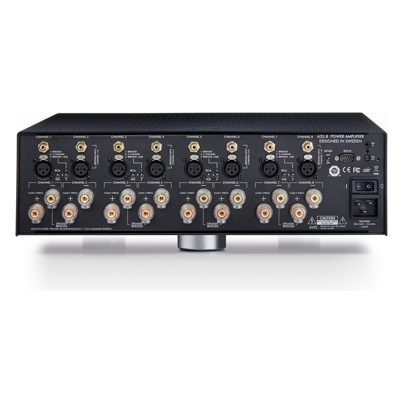 Primare A35.8, panel trasero, en negro, negro