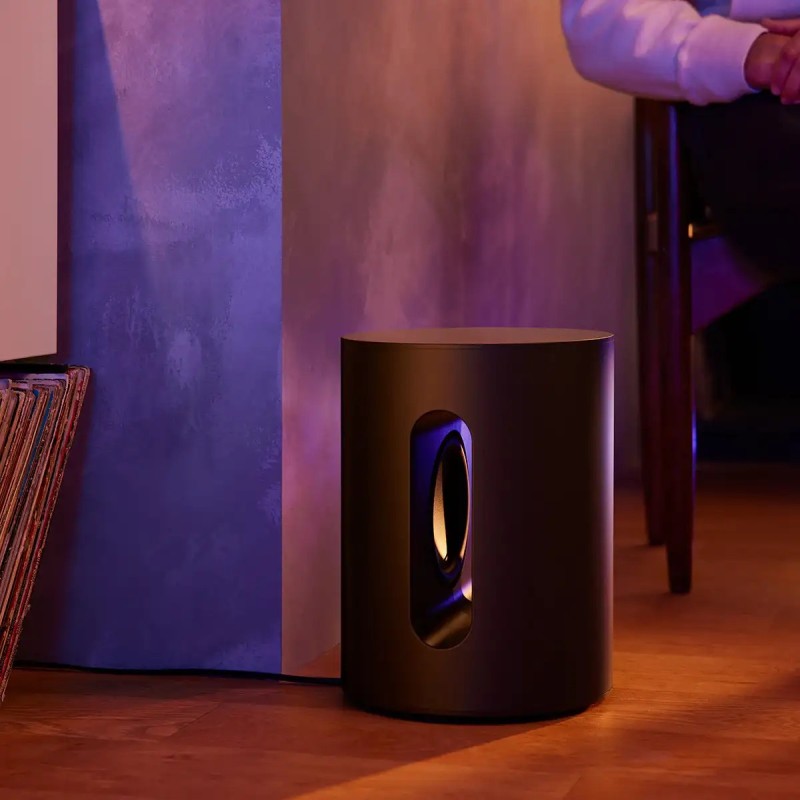 Sonos Sub Mini negro, subwoofer Hi-Fi |vista en ambiente de salón