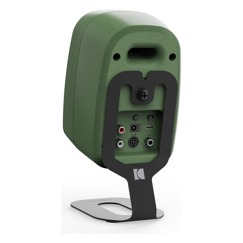 Kanto SU2 con un altavoz UKI, vista trasera, negro mate