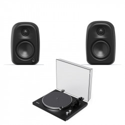 Pack Kanto OBI3 G2 + UKI + SU2: altavoces UKI en negro ónix y giradiscos OBI3 G2 en negro