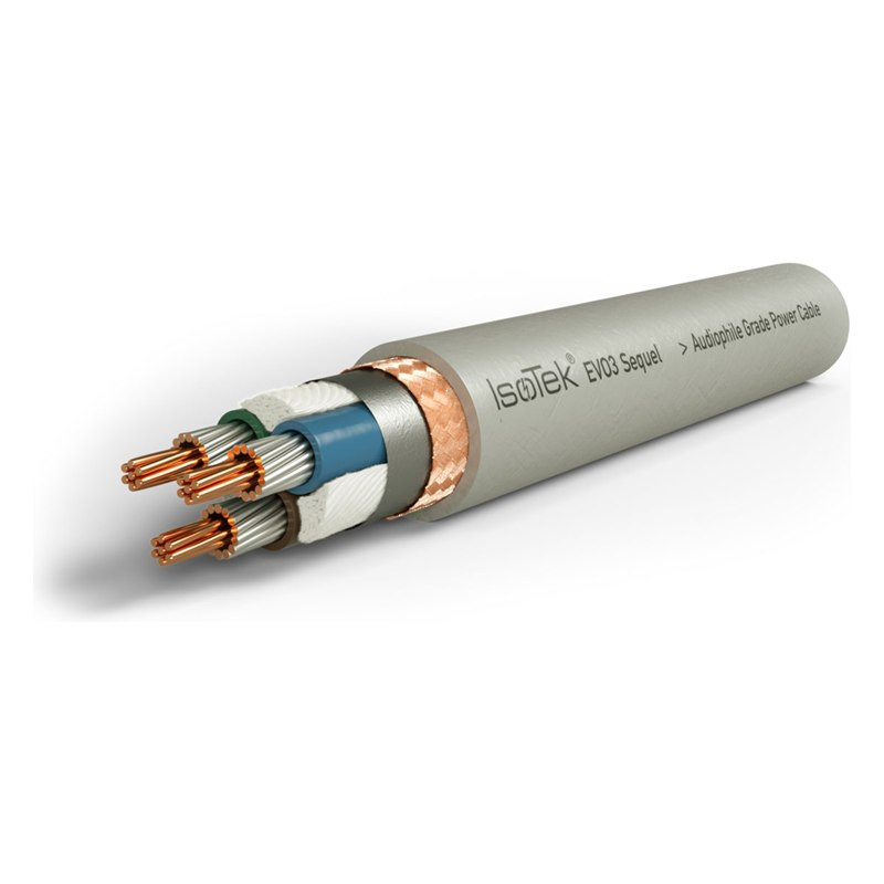 IsoTek EVO3 Sequel, sección del cable con la malla de cobre OFC