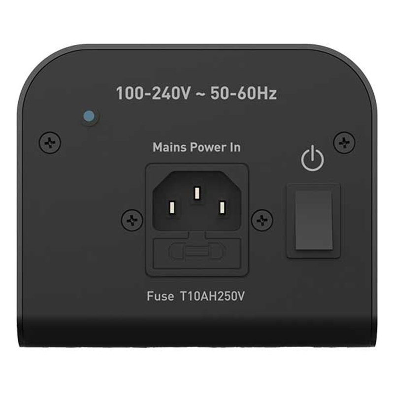 IsoTek V5 Syncro Uni 10, entrada IEC C14, fusible e interruptor, negro