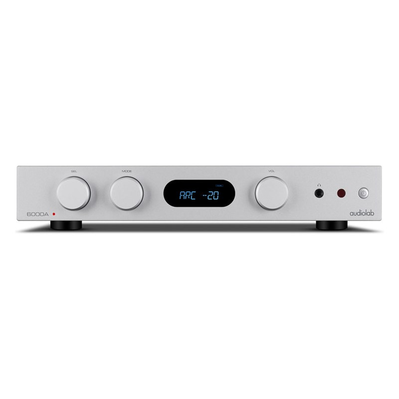 Audiolab 6000A MKII, frontal en ángulo en plata