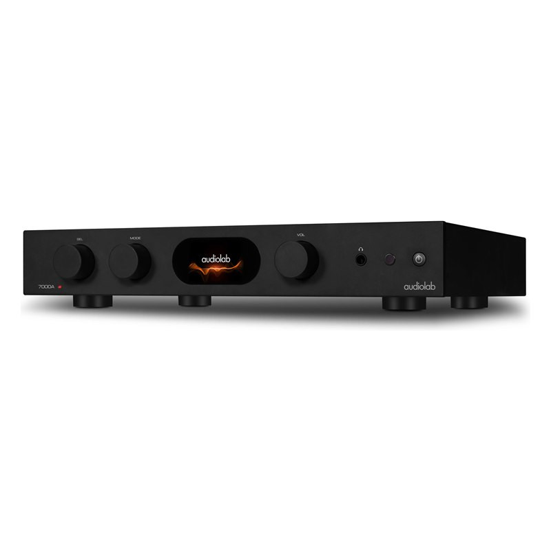 Audiolab 7000A, vista de tres cuartos en negro