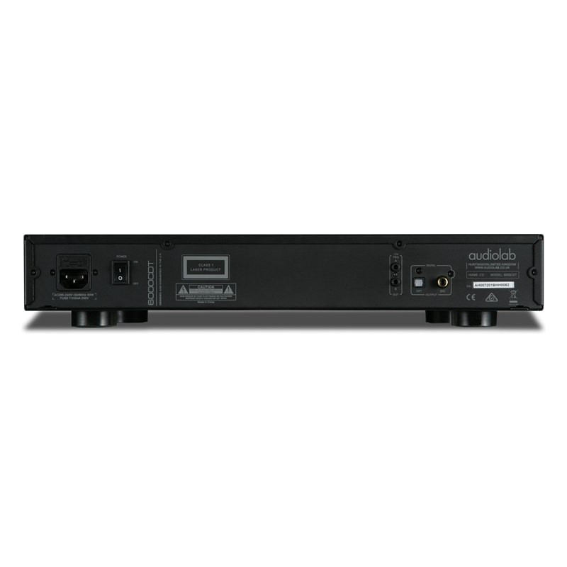 Audiolab 6000CDT, panel trasero con salidas coaxial y óptica, negro