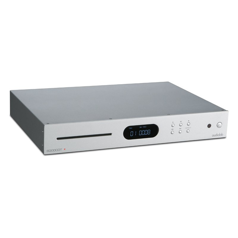 Audiolab 6000CDT, vista de tres cuartos desde la derecha en plata