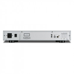 Audiolab 6000CDT, panel trasero en plata