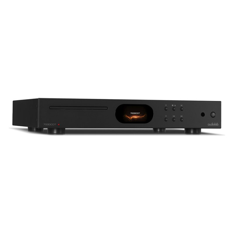 Audiolab 7000CDT, vista de tres cuartos desde la derecha en negro