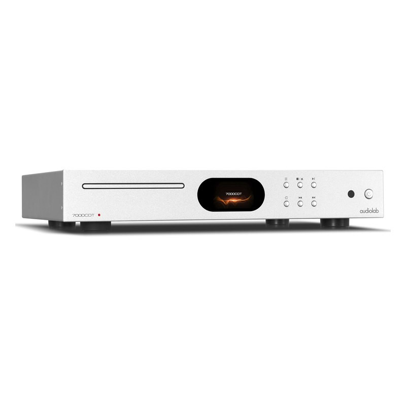 Audiolab 7000CDT, vista de tres cuartos en plata