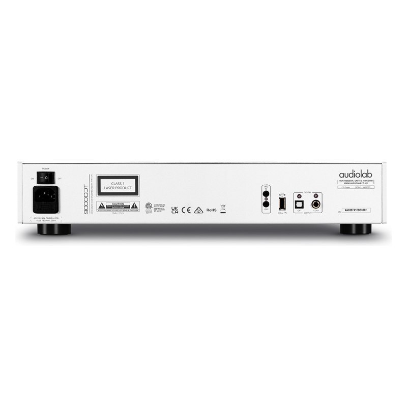 Audiolab 9000CDT, panel trasero en plata