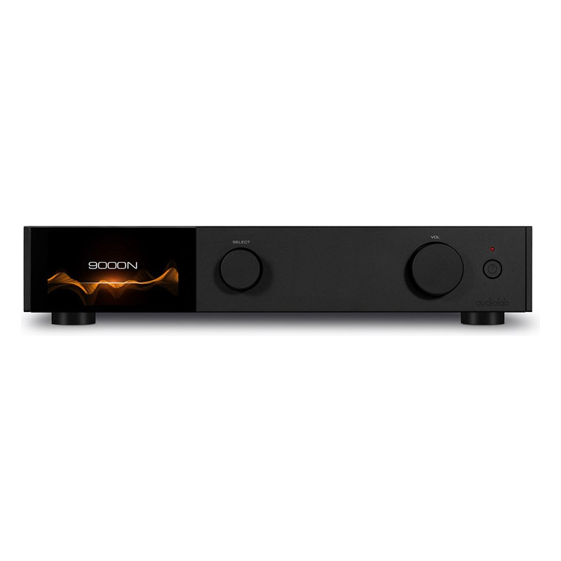 Audiolab 9000N, frontal en negro con la pantalla de 4,3″