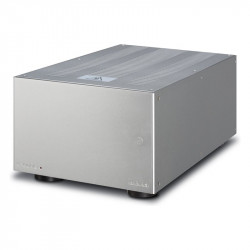 Audiolab 8300MB, vista en tres cuartos, plata