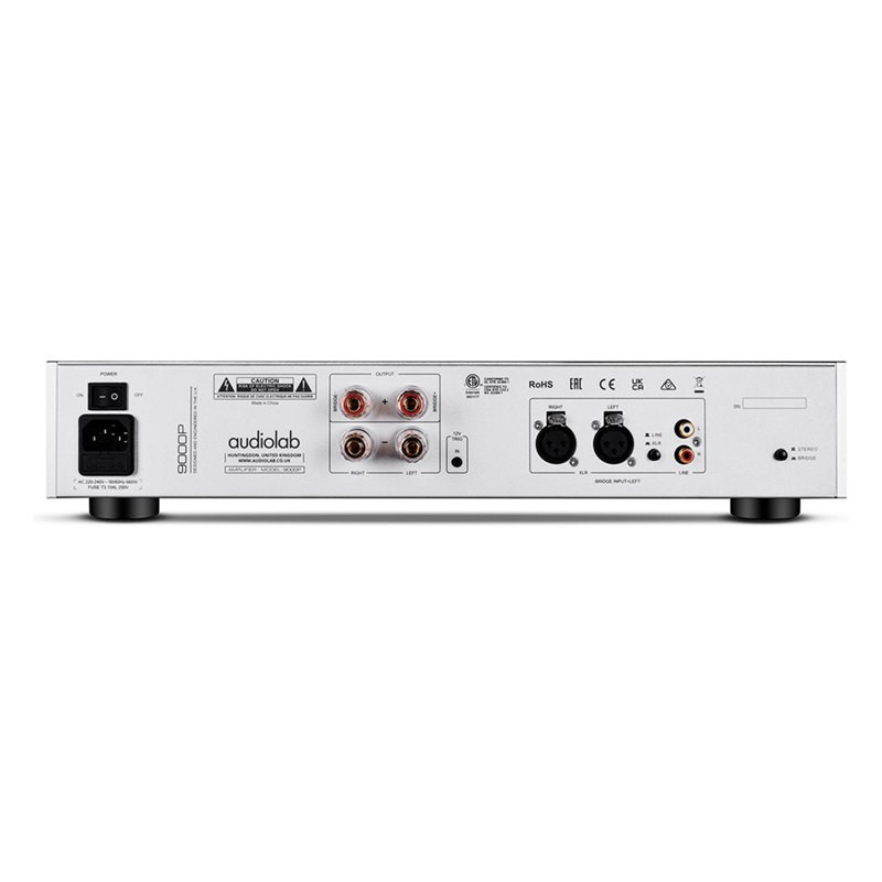 Audiolab 9000P, panel trasero, plata