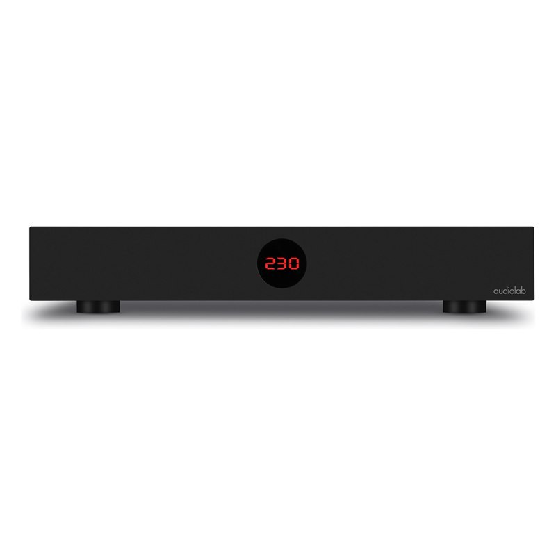 Audiolab DC Block 6, frontal del DC Block 6 negro con el voltímetro
