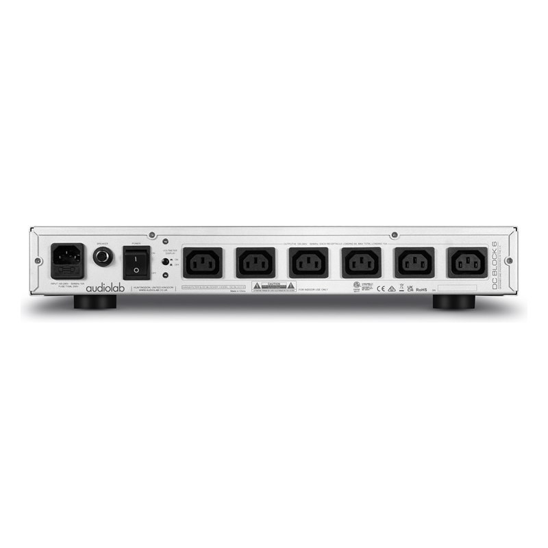 Audiolab DC Block 6, trasera del DC Block 6 plata