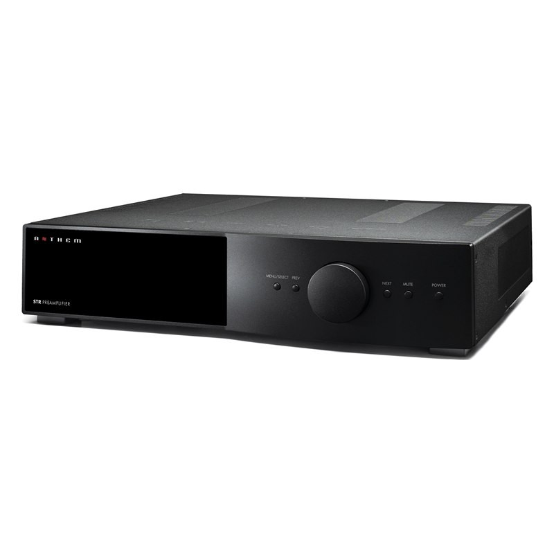 Anthem STR Preamplifier, vista de tres cuartos en negro