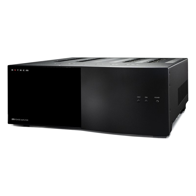 Anthem STR Amplifier, vista de tres cuartos en negro