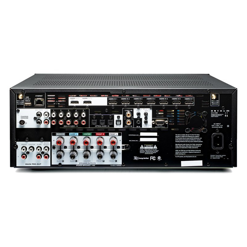 Anthem MRX 540 8K, panel trasero