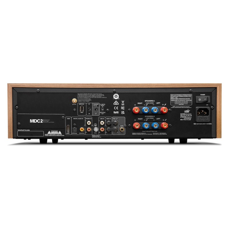 NAD C 3050, amplificador integrado estéreo Hi-Fi, vista trasera con conexiones