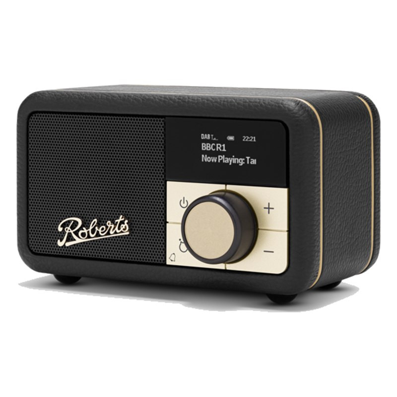 Roberts Revival Petite 2, vista de tres cuartos, negro