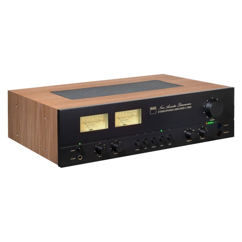 NAD C 3050, amplificador integrado estéreo Hi-Fi, vista lateral