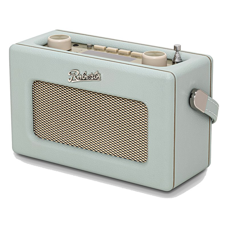 Roberts Revival Uno Solar, vista de tres cuartos, azul celeste