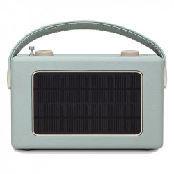 Roberts Revival Uno Solar, trasera con el panel solar, azul celeste
