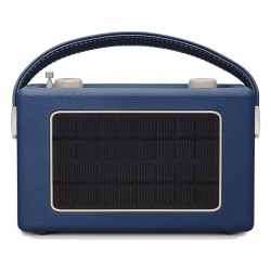 Roberts Revival Uno Solar, trasera con el panel solar, azul medianoche