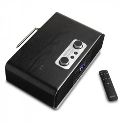 Roberts Blutune 300L, vista desde arriba con el mando a distancia, negro
