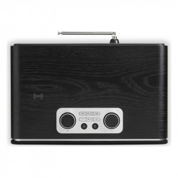 Roberts Blutune 300L, mandos y base de carga inalámbrica en la parte superior, negro