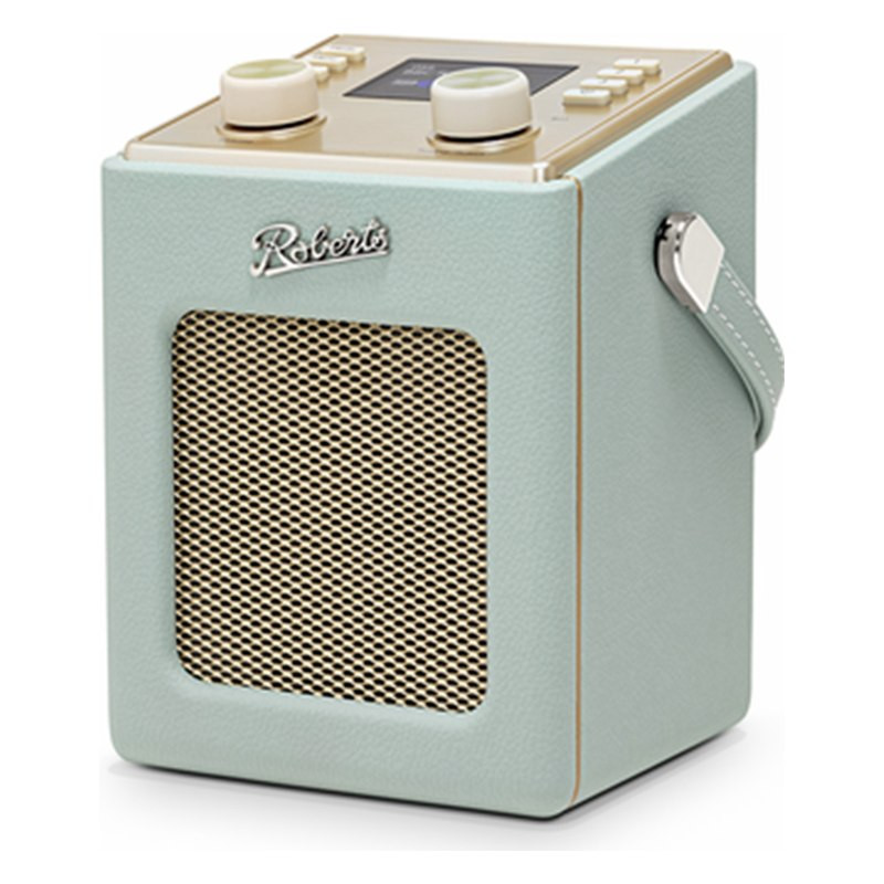 Roberts Revival Mini 2, vista de tres cuartos, azul celeste