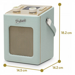 Roberts Revival Mini 2, medidas, azul celeste