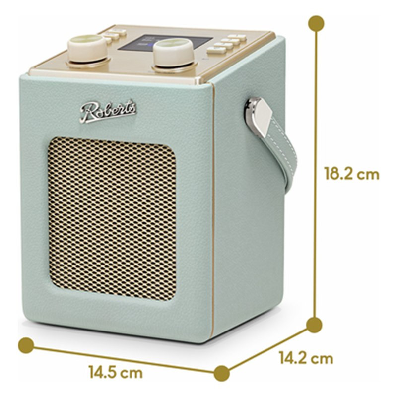 Roberts Revival Mini 2, medidas, azul celeste