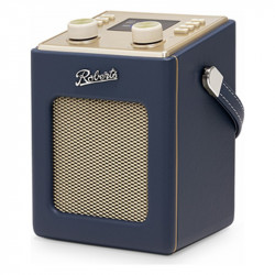 Roberts Revival Mini 2, vista de tres cuartos, azul medianoche