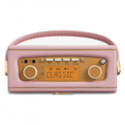 Roberts Revival Uno BT, panel superior con la pantalla, rosa palo