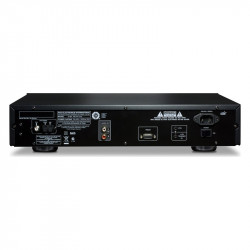 NAD C 427, panel trasero con tomas de antena FM y AM, salida de audio RCA, puerto RS-232, entrada IR, entrada de disparo de 12 V