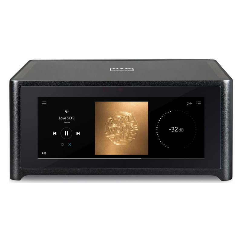 NAD M10 v3, frontal con la pantalla táctil de 7 pulgadas