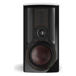DALI EPIKORE 3, vista frontal sin rejilla con el cono de 7″ y el tweeter EVO-K, negro brillo