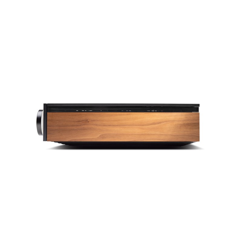 Cambridge Audio EVO 75 — reproductor todo en uno Hi-Fi — vista lateral paneles imitación madera