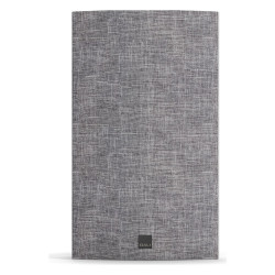 DALI RUBIKORE ON-WALL, vista frontal con la rejilla gris claro, blanco brillo